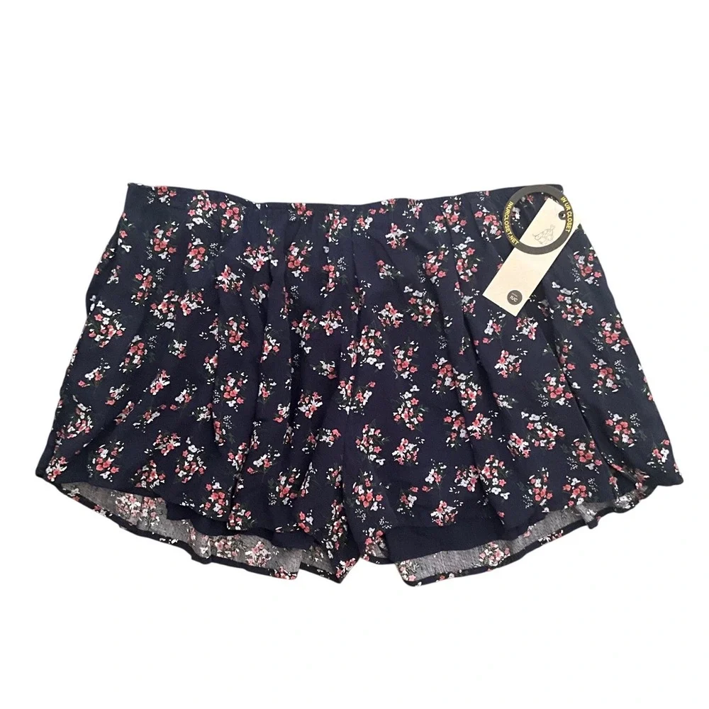 Rose Velvet Floral Matching Set Tie Back Crop Top Pocket Shorts Boho Size 3X NWT